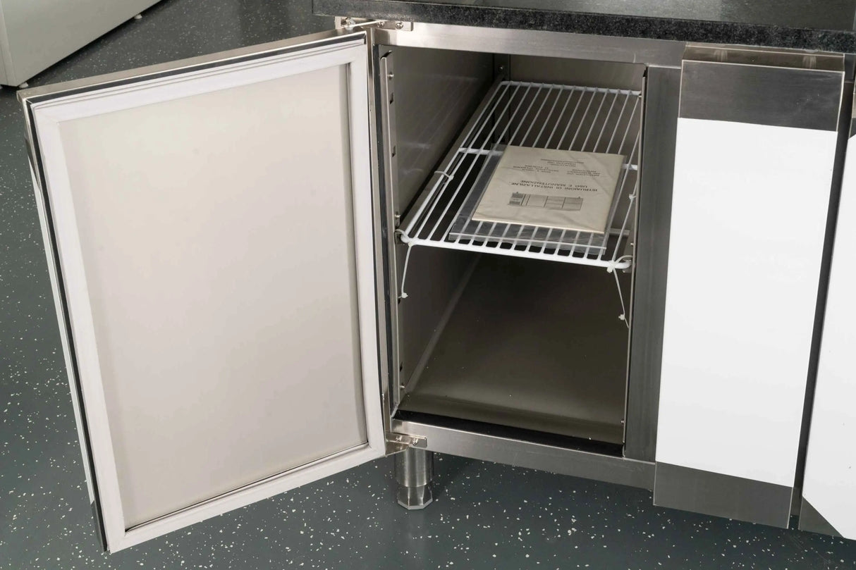 Salattheke mit Aufsatzvitrine 188 cm Schwarz Granit Holzverkleidung Gastronics - CPGASTRO