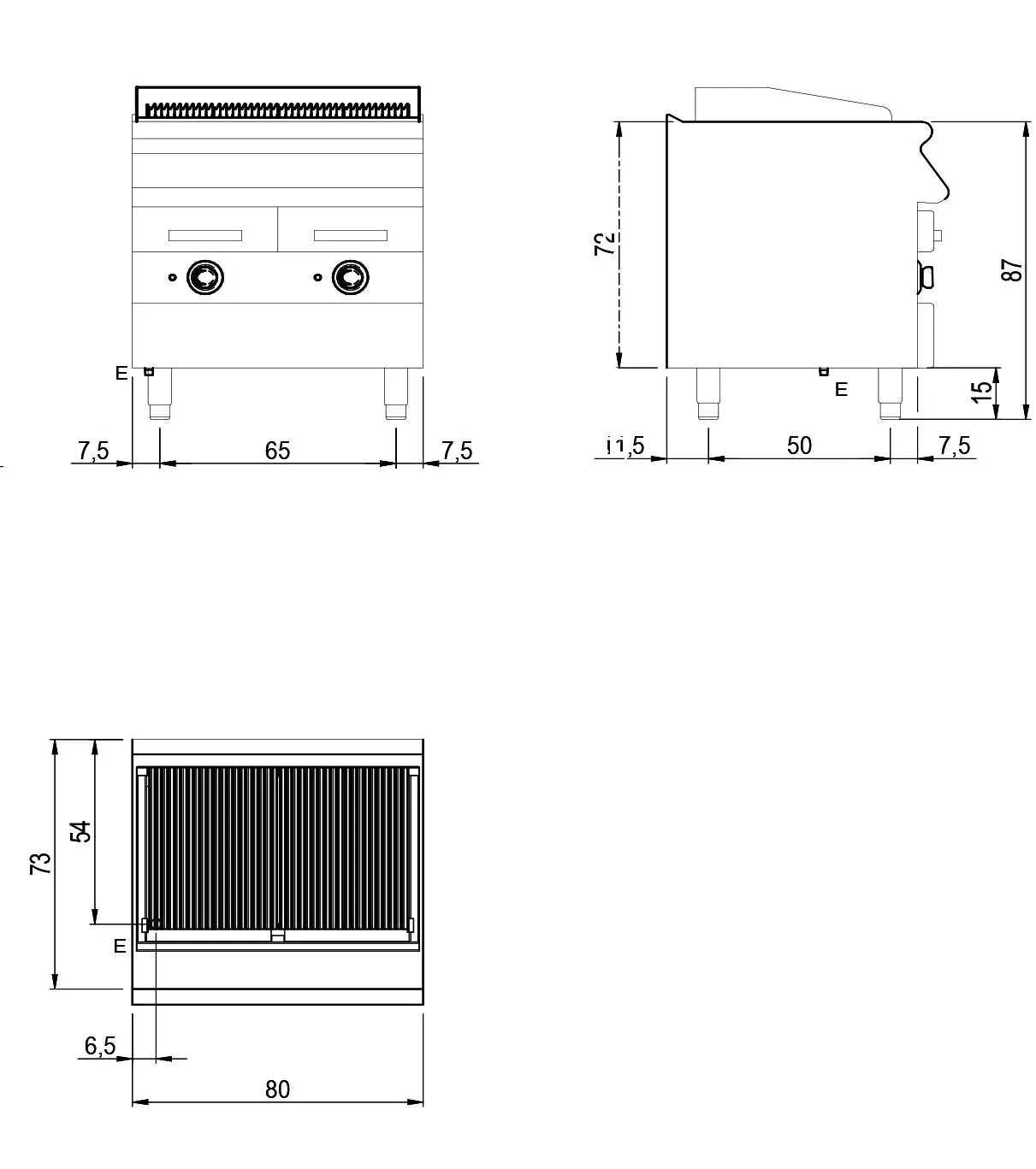Wasser Grill Modular PK70/80 GRACQE - CPGASTRO