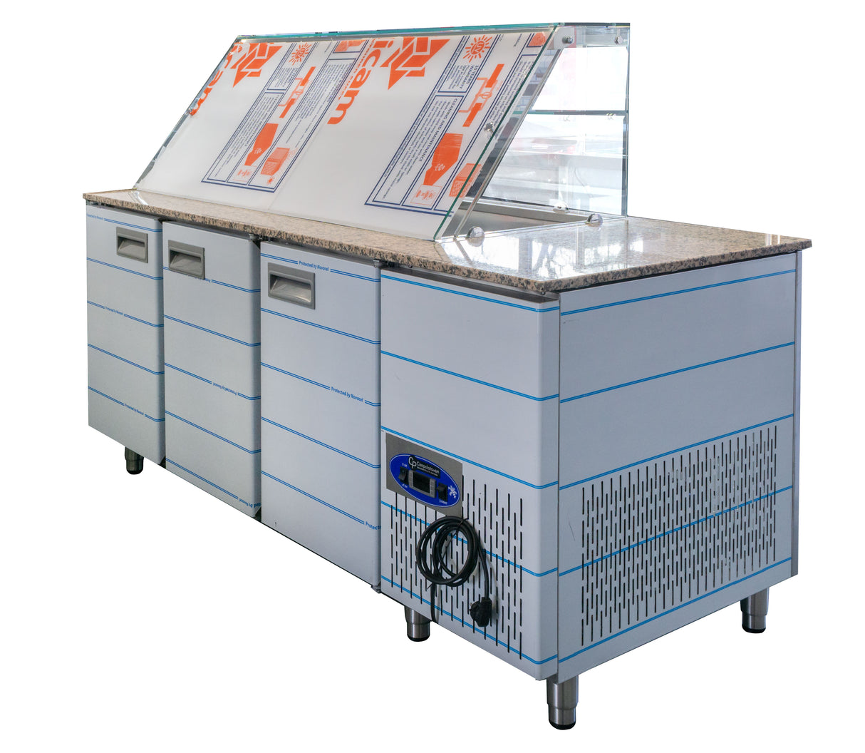 Salattheke SL-D-185 RM IL G DZ Rosa Porino Granit 4x GN 1/1 mit Kassentisch Gastronics - CPGASTRO