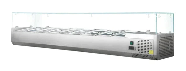 Kühlaufsatzvitrine GN 1/4, 160 x 34 mit Glasaufsatz Gastronics - CPGASTRO