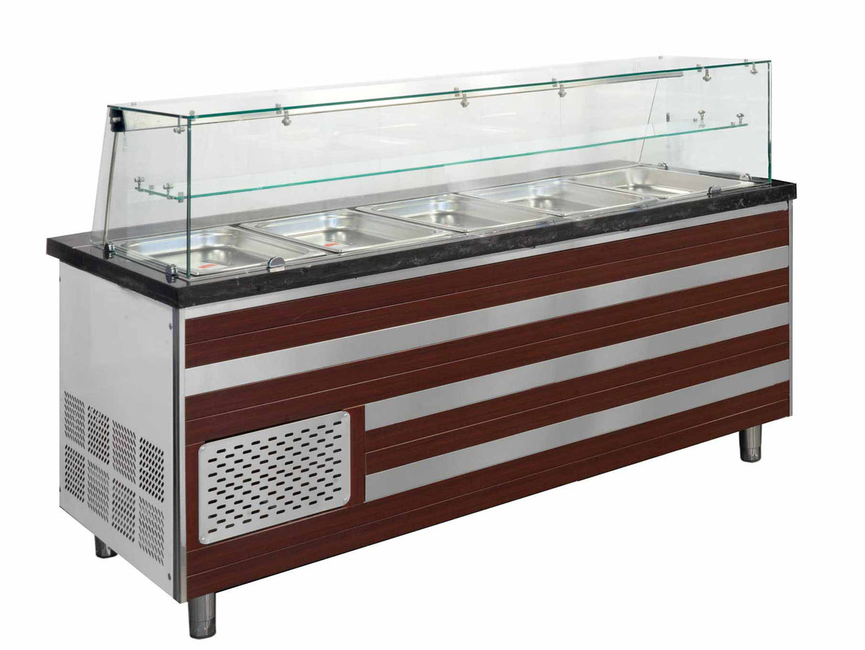 Salattheke mit Aufsatzvitrine 188 cm Gastronics - CPGASTRO