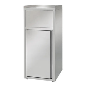 Müllbox aus Edelstahl mit Tonne 60L 50x53x120cm - CPGASTRO