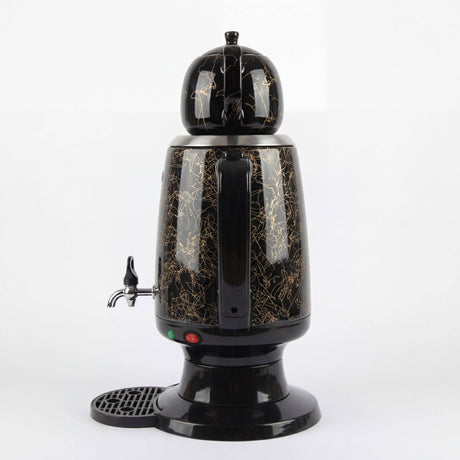 Samowar 3,5 L Semaver Edelstahl Teekocher Teemaschine schwarze Keramikkanne Elektrisch im modernen Design Caytime - CPGASTRO