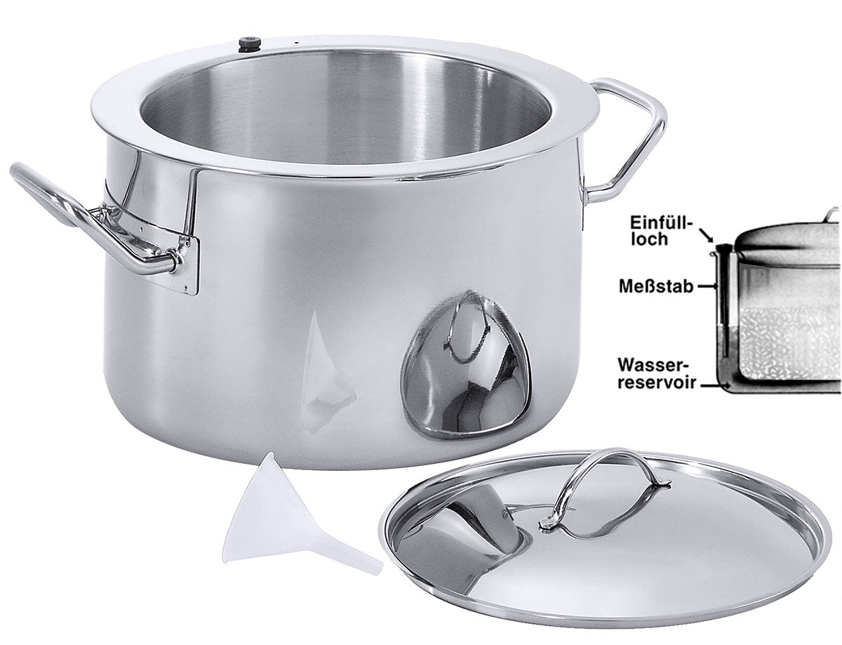 Edelstahl Simmertopf 3-6 Liter hochglänzend mit Deckel mit Kompensboden