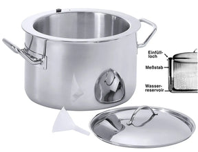 Edelstahl Simmertopf 3-6 Liter hochglänzend mit Deckel mit Kompensboden - CPGASTRO