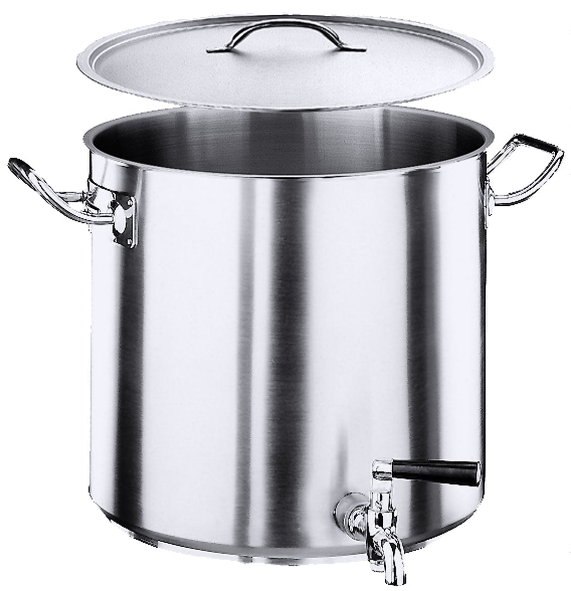 Edelstahl Kartoffelkochkessel Ø 32-45 cm mit Hahn & Deckel