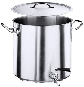 Edelstahl Kartoffelkochkessel Ø 32-45 cm mit Hahn & Deckel - CPGASTRO