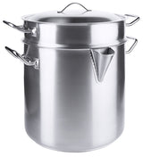 Edelstahl Simmertopf groß Ø 24-32 cm mit Einsatz & Deckel