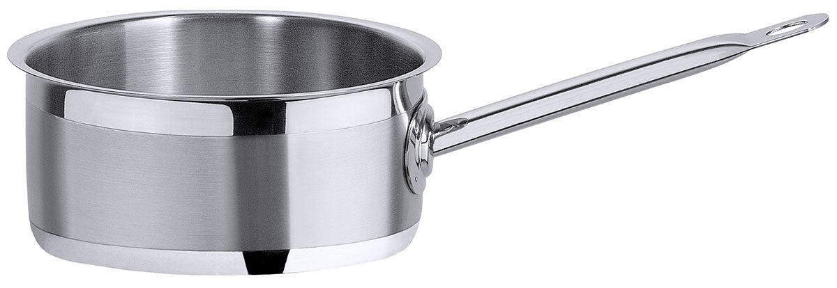 Edelstahl Stielkasserolle niedrig Sautoirform mit Rohrgriff Ø 16-24 cm / Serie 2200 Contacto - CPGASTRO