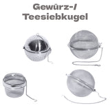 Edelstahl Gewürzkugel Teesiebkugel von 5-15 cm Contacto - CPGASTRO