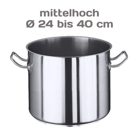 Edelstahl Kochtopf Serie 2100 mittelhoch 24 bis 40 cm - CPGASTRO