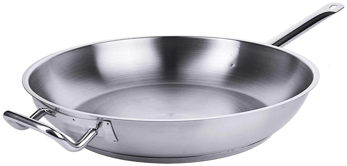 Edelstahl Bratpfanne mit Rohrgriff & Gegengriff Ø 36-40 cm Contacto - CPGASTRO