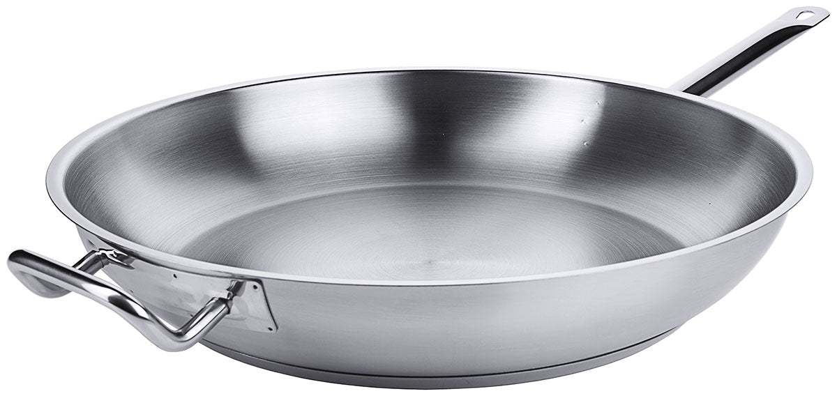 Edelstahl Bratpfanne mit Rohrgriff & Gegengriff Ø 36-40 cm Contacto - CPGASTRO