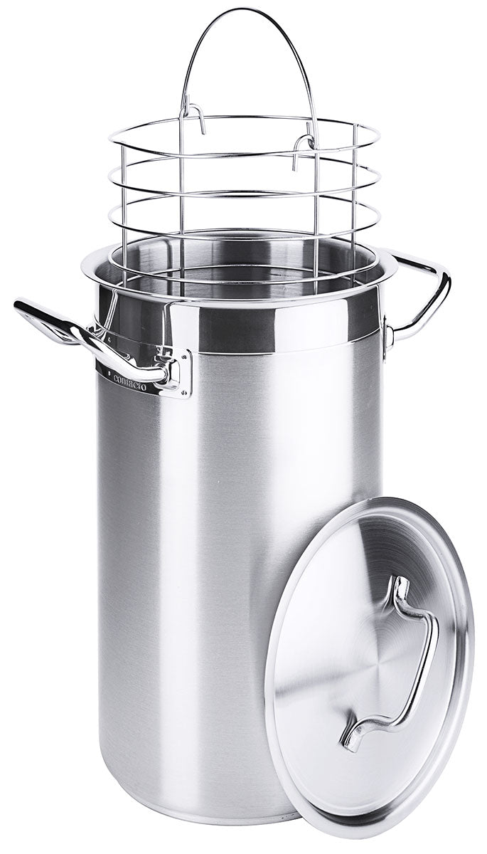 Edelstahl Spargelkochtopf 4,5 / 5,5 Liter mit Deckel & Einsatz Contacto - CPGASTRO