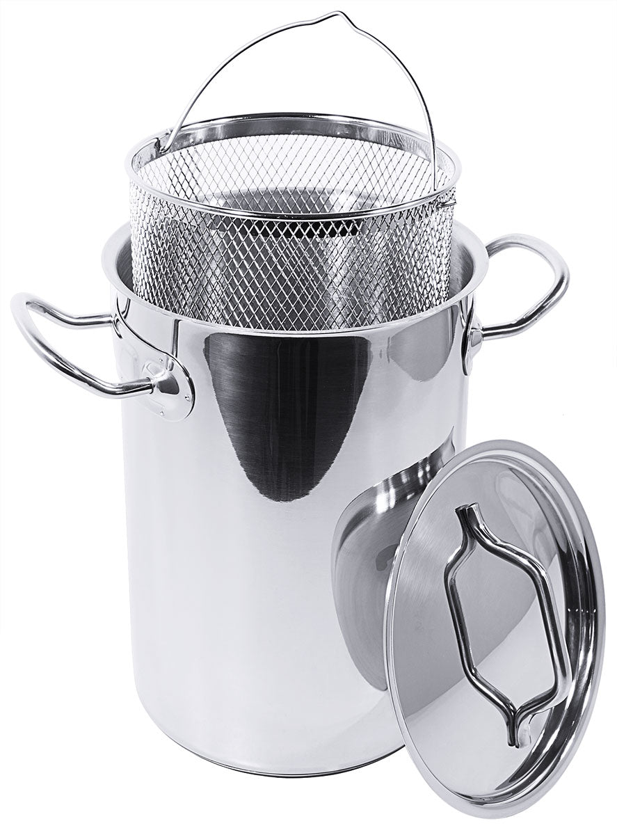 Edelstahl Spargelkochtopf 4,5 / 5,5 Liter mit Deckel & Einsatz Contacto - CPGASTRO