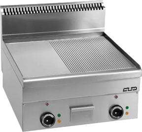 MBM Grillplatte ½ glatt verchromt  und ½ gerillt 7,5 / 10,2 kW - CPGASTRO