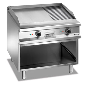 MBM Grillplatte ⅔ glatt und ⅓ gerillt mit Untergestell 12 / 16 kW - CPGASTRO