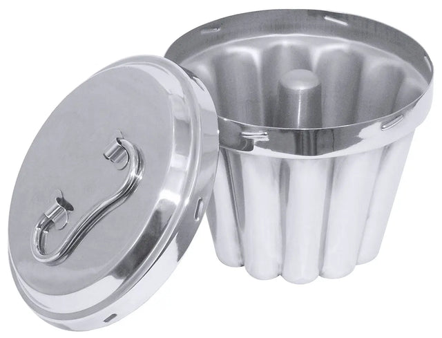 Edelstahl Puddingform 14-18 cm mit Innenrohr mit Deckel - CPGASTRO