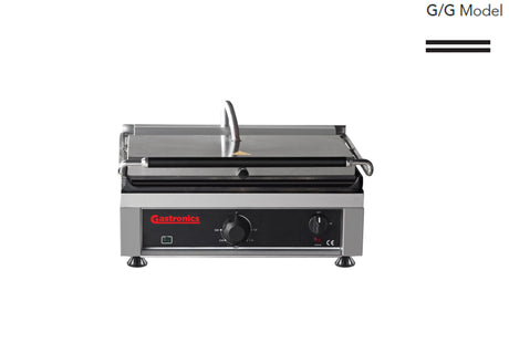 Gastronics KG2735GG Kontaktgrill – Profi Grill Toaster mit gerillten Grillplatten oben und unten glatter Grillplatte Gastronics  CPGASTRO