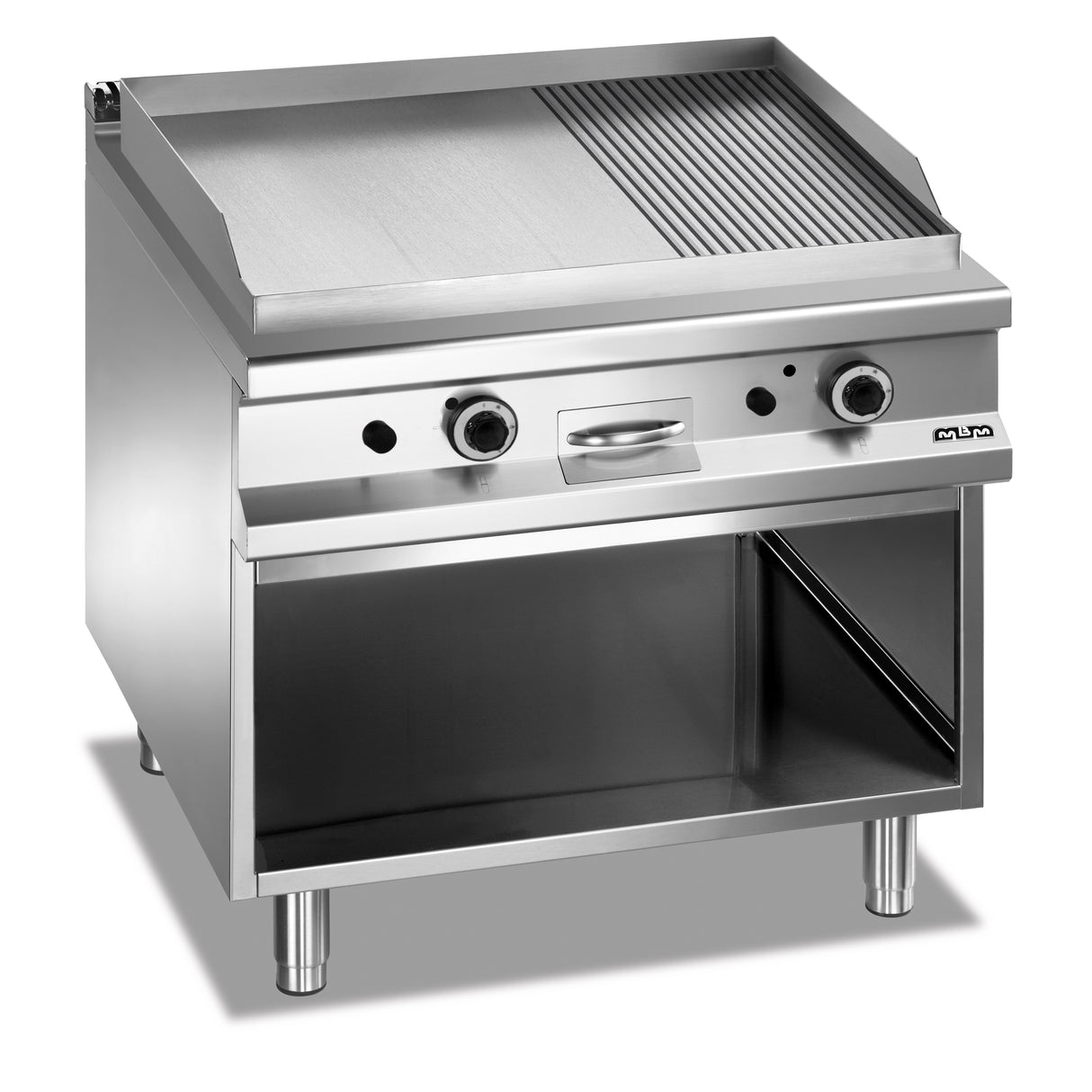 MBM Grillplatte ½ glatt und ½ gerillt mit Untergestell 12 / 16 kW MBM - CPGASTRO