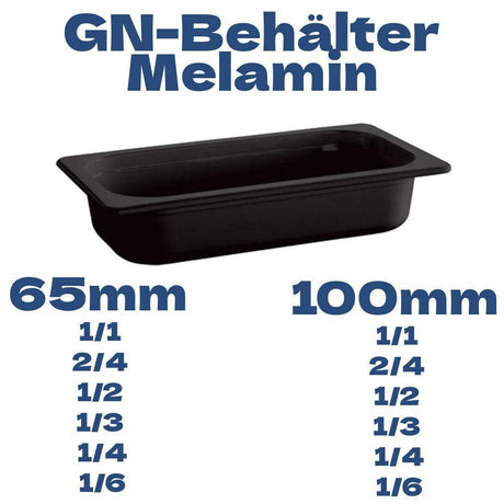 GN-Behälter ECOLINE Melamin Schwarz Gastronormbehälter 65 & 100mm Tiefe - CPGASTRO