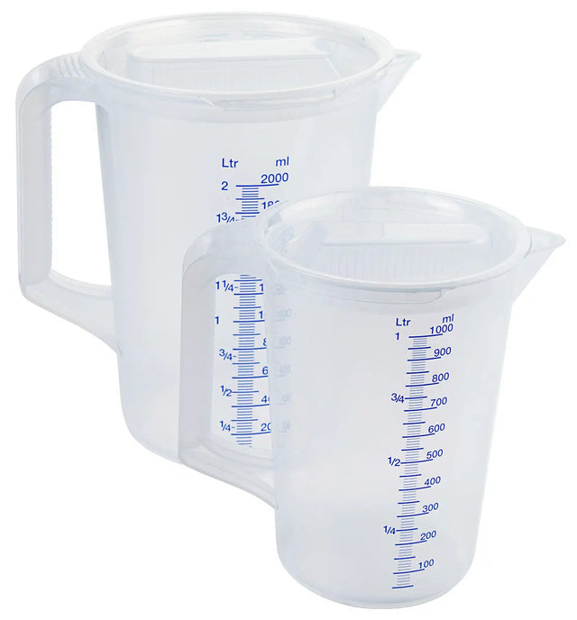 Profi Messbecher mit Deckel 1 oder 2 Liter - CPGASTRO