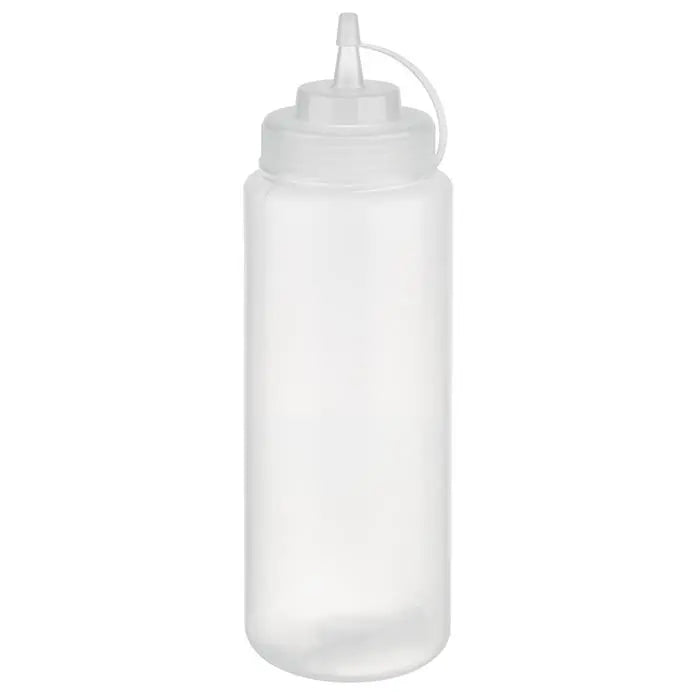 Quetschflasche mit Schraubdeckel & Verschlusskappe  Ø 8 cm 1.025 ml  Polyethylen transparent CPGASTRO  CPGASTRO