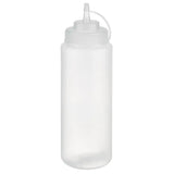 Quetschflasche mit Schraubdeckel & Verschlusskappe  Ø 8 cm 1.025 ml  Polyethylen transparent CPGASTRO  CPGASTRO