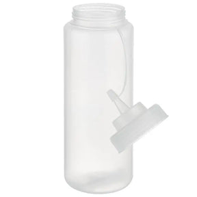 Quetschflasche mit Schraubdeckel & Verschlusskappe  Ø 8 cm 1.025 ml  Polyethylen transparent - CPGASTRO