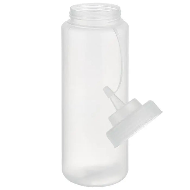 Quetschflasche mit Schraubdeckel & Verschlusskappe  Ø 8 cm 1.025 ml  Polyethylen transparent CPGASTRO  CPGASTRO