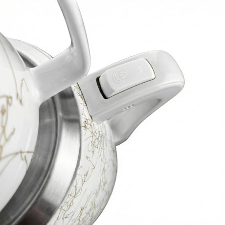 Samowar 3,5 L Semaver Edelstahl Teekocher Teemaschine weiße Keramikkanne Elektrisch im modernen Design Caytime - CPGASTRO