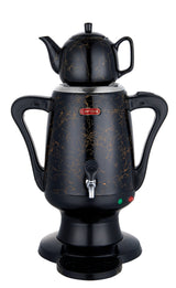 Samowar 3,5 L Semaver Edelstahl Teekocher Teemaschine schwarze Keramikkanne Elektrisch im modernen Design Caytime - CPGASTRO