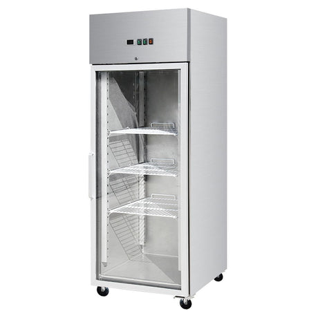 Edelstahlkühlschrank mit Glastür 610 Liter GN2/1 Gastronics - CPGASTRO