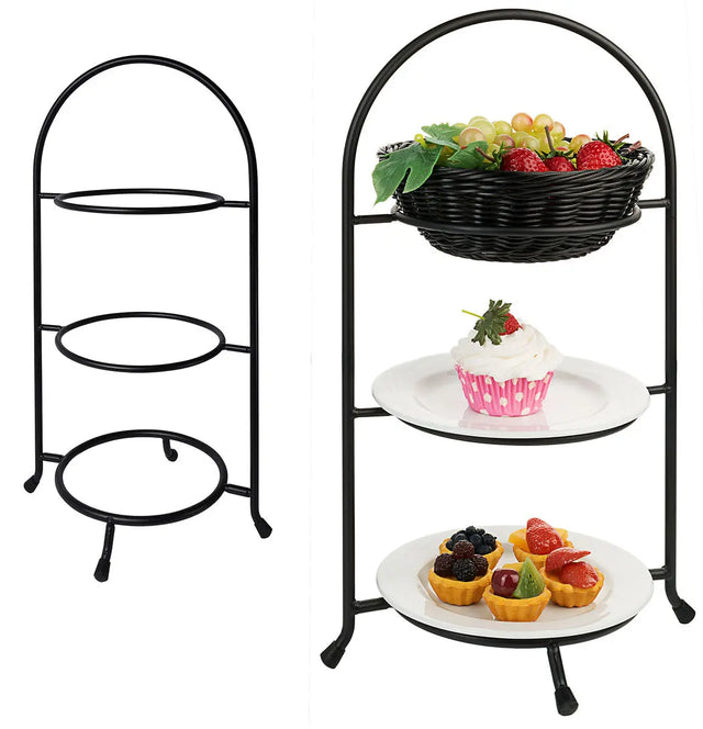 Telleretagere dreistufig schwarz für Teller 17,5-31 cm - CPGASTRO