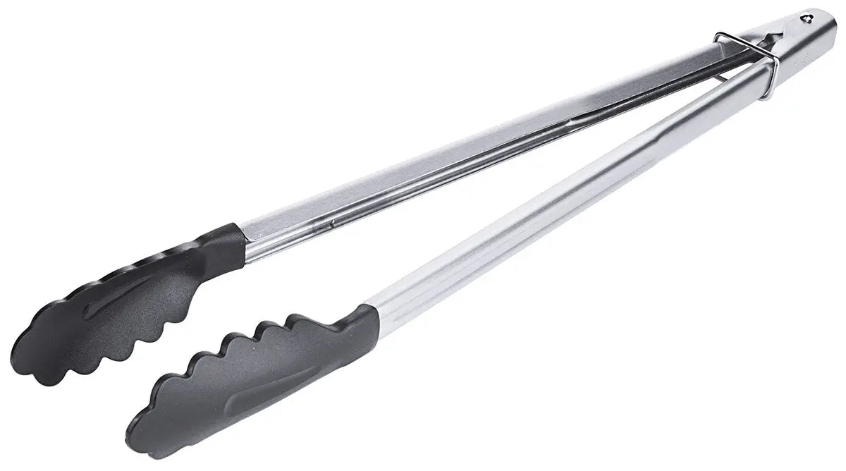 Edelstahl Bratzange 23-40 cm hochglänzend mit Feder und Verschlussschieber - CPGASTRO