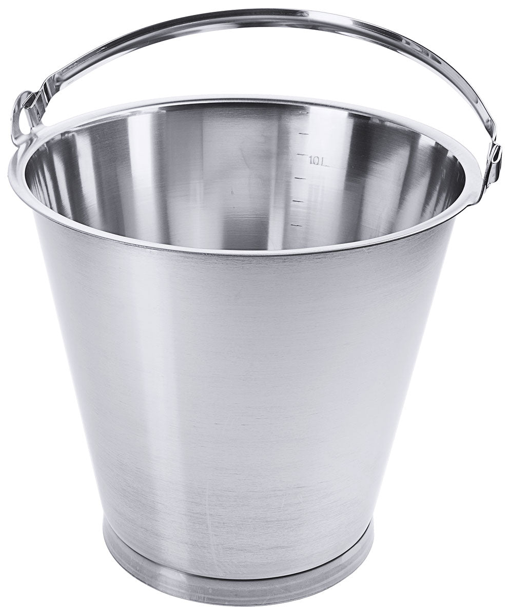Edelstahl Eimer mit Bodenreifen 10 bis 15 Liter Contacto - CPGASTRO