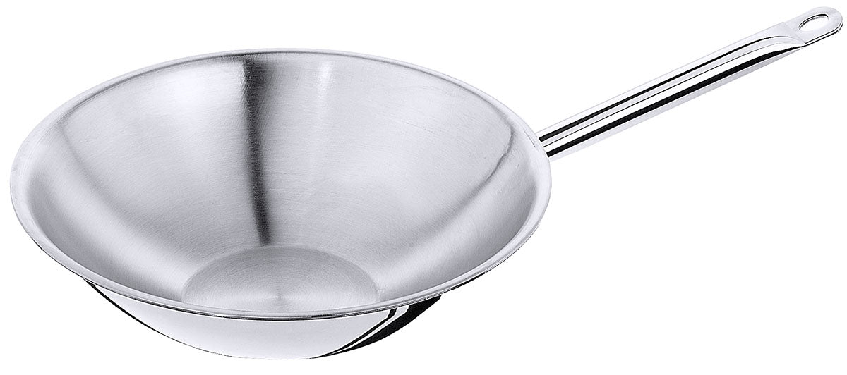 Wok Edelstahl mehrschichtig flacher Boden Contacto - CPGASTRO