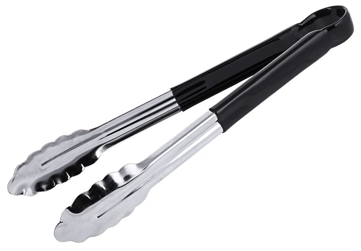 Edelstahl Küchenzange schwarz Vinyl Griff 24-40 cm - CPGASTRO