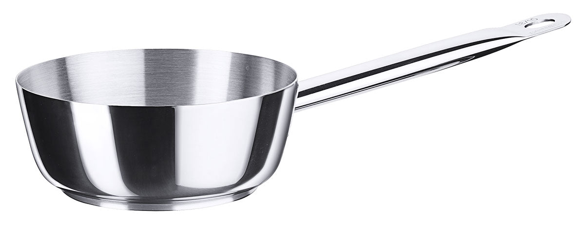 Edelstahl Sauteuse Ø 16-24 cm mit gerade auslaufendem Rand mit Rohrgriff