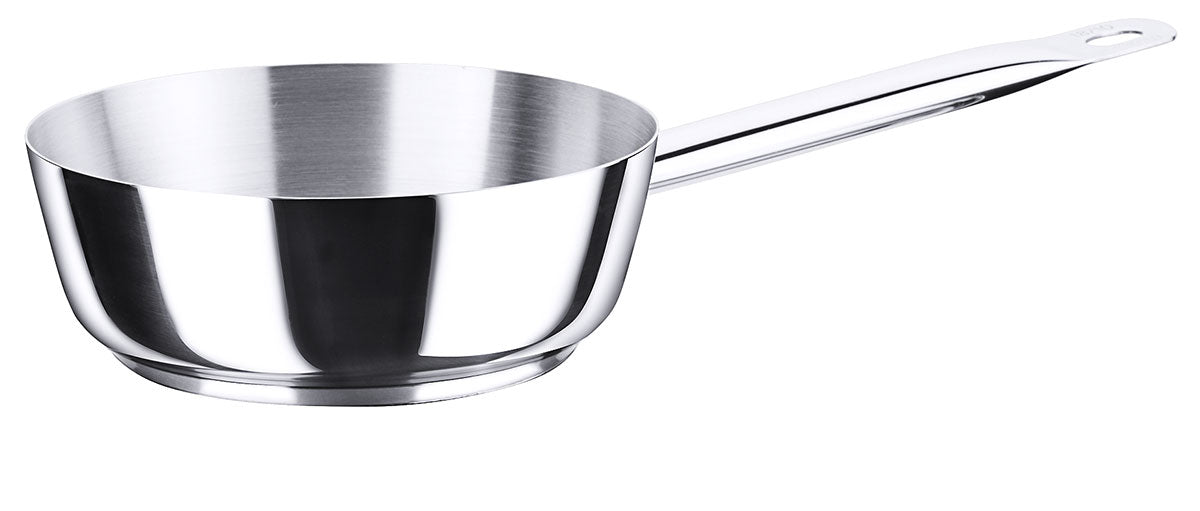 Edelstahl Sauteuse Ø 16-24 cm mit gerade auslaufendem Rand mit Rohrgriff