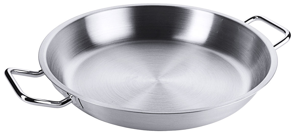 Edelstahl Bratpfanne mit zwei seitlichen Kaltgriffen & Schüttrand Ø 20-80cm Contacto - CPGASTRO