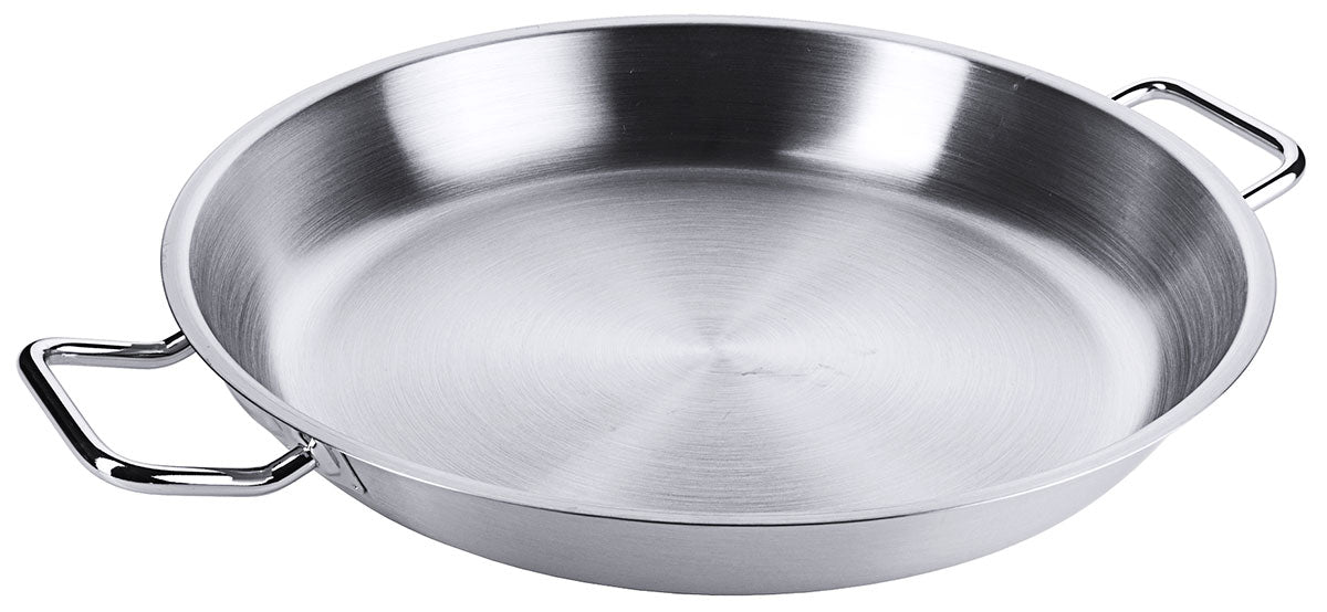 Edelstahl Bratpfanne mit zwei seitlichen Kaltgriffen & Schüttrand Ø 20-80cm Contacto - CPGASTRO