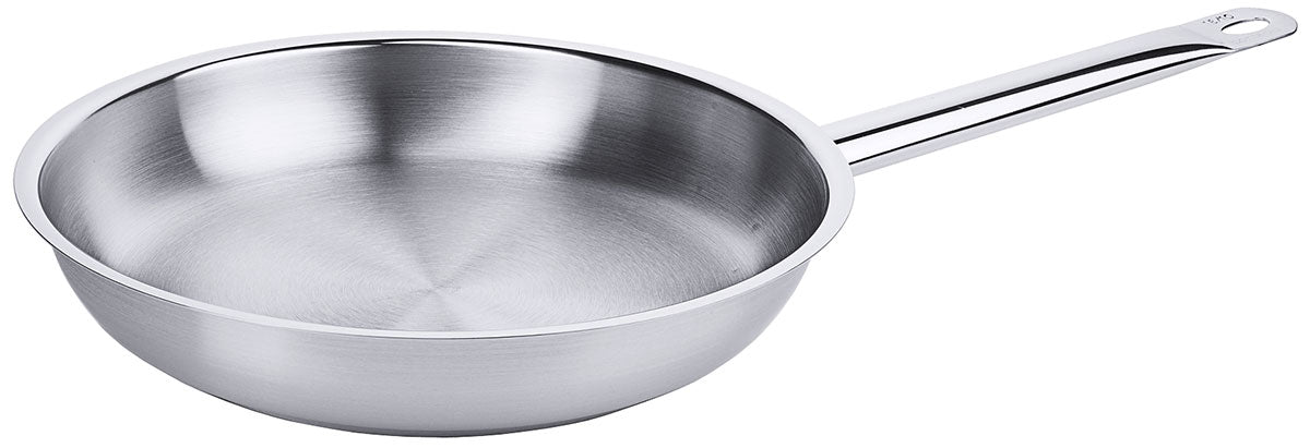 Edelstahl Bratpfanne mit Rohrgriff und Schüttrand 20-32cm Contacto - CPGASTRO