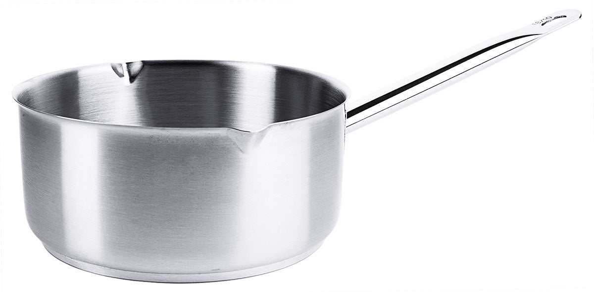 Edelstahl Stielkasserolle mit Rohrgriff & Ausguss 16-20 cm Contacto - CPGASTRO