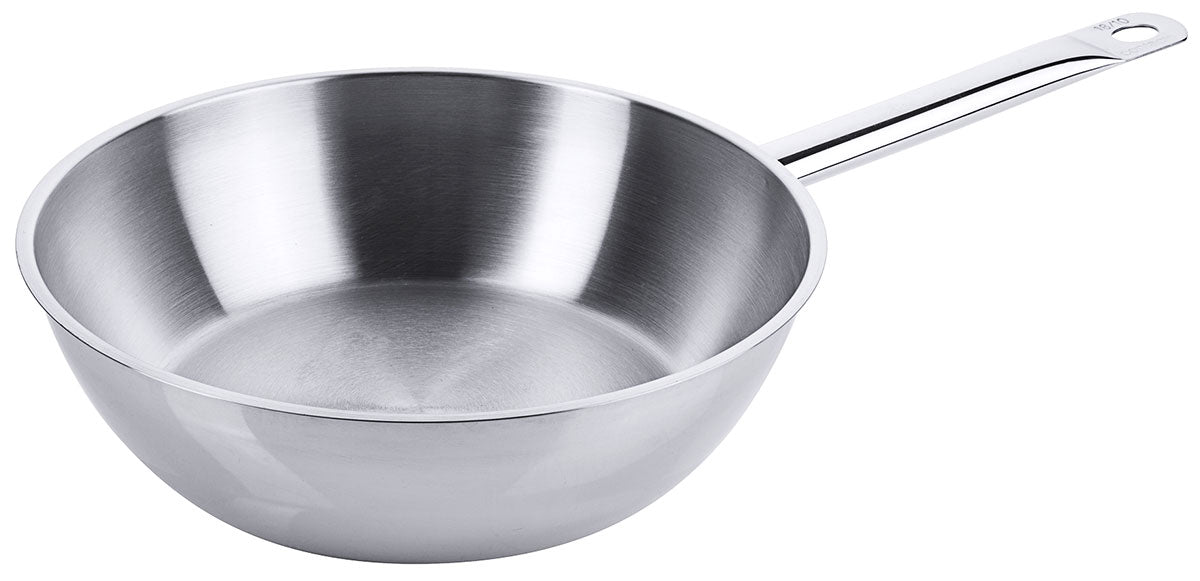 Edelstahl Sauteuse Ø 16-24 cm mit breitem Schüttrand mit Rohrgriff