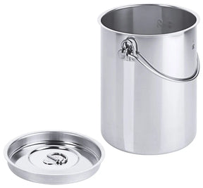 Edelstahl Eimer zylindrisch 2 bis 10 Liter mit Deckel mit oder ohne Bodenreifen - CPGASTRO
