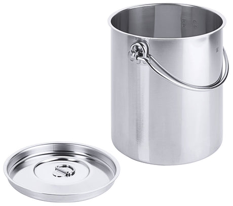 Edelstahl Eimer zylindrisch 2 bis 10 Liter mit Deckel mit oder ohne Bodenreifen Contacto - CPGASTRO