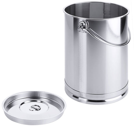 Edelstahl Eimer zylindrisch 2 bis 10 Liter mit Deckel mit oder ohne Bodenreifen Contacto - CPGASTRO