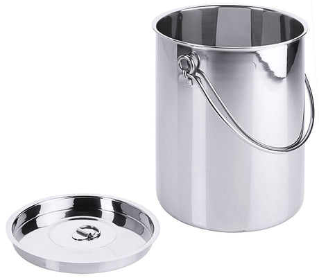 Edelstahl Eimer zylindrisch 2 bis 10 Liter mit Deckel mit oder ohne Bodenreifen Contacto - CPGASTRO