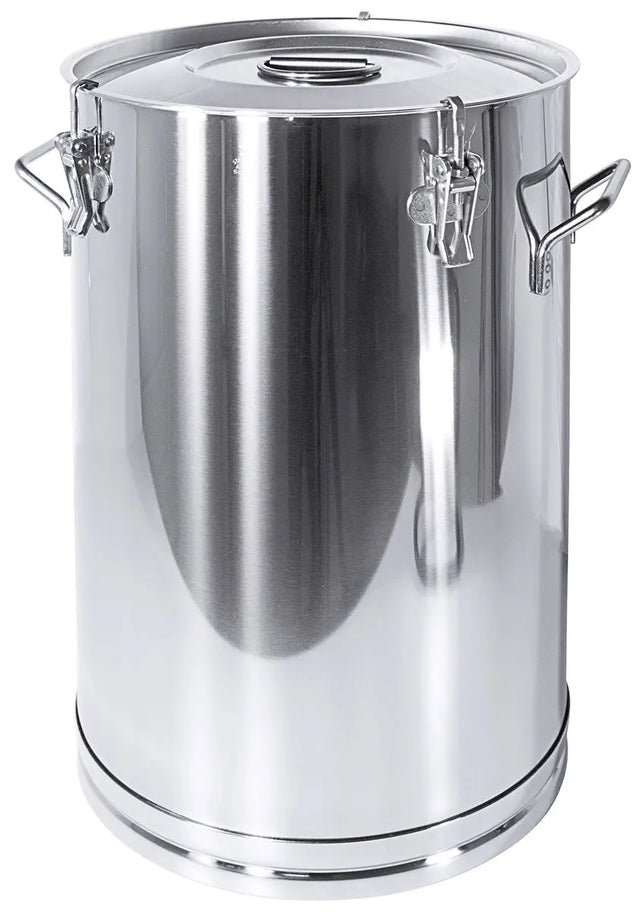 Edelstahl Universalbehälter 3008 mit Deckel 20-150 Liter mit drei Spannverschlüssen - CPGASTRO